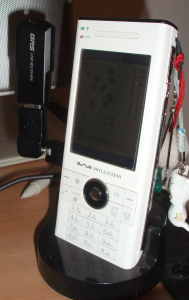 GPXレシーバーを接続したwillcom03[es]